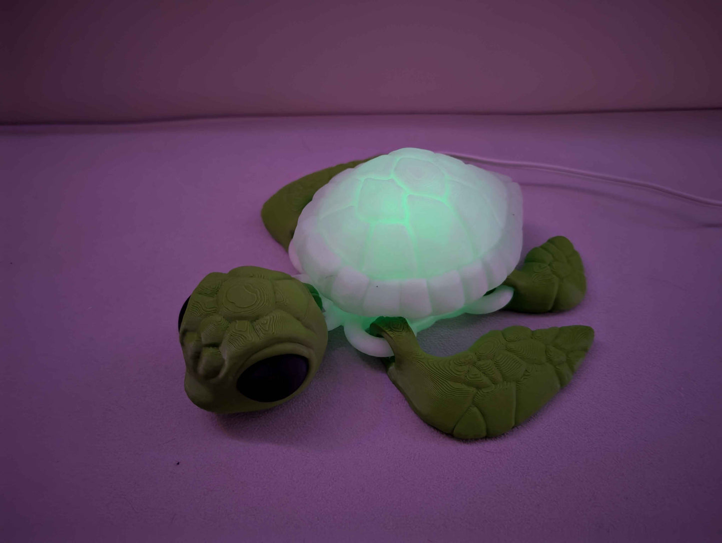 Sea Turtle Night Light, Lamp, Articulated, 3d Printed Desk Decor