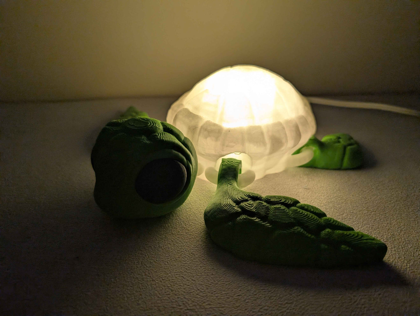 Sea Turtle Night Light, Lamp, Articulated, 3d Printed Desk Decor