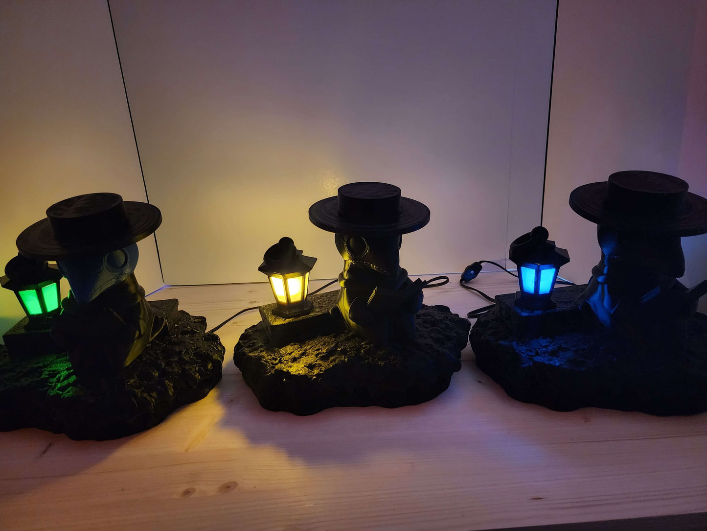 Plague Doctor Lamp, Gothic, Nightlight, Desk Decor