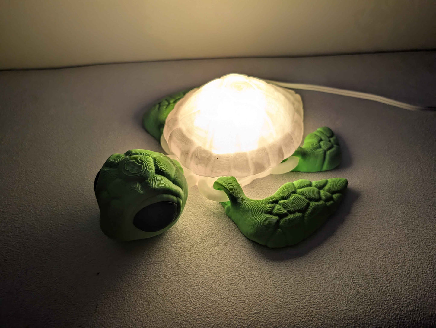 Sea Turtle Night Light, Lamp, Articulated, 3d Printed Desk Decor