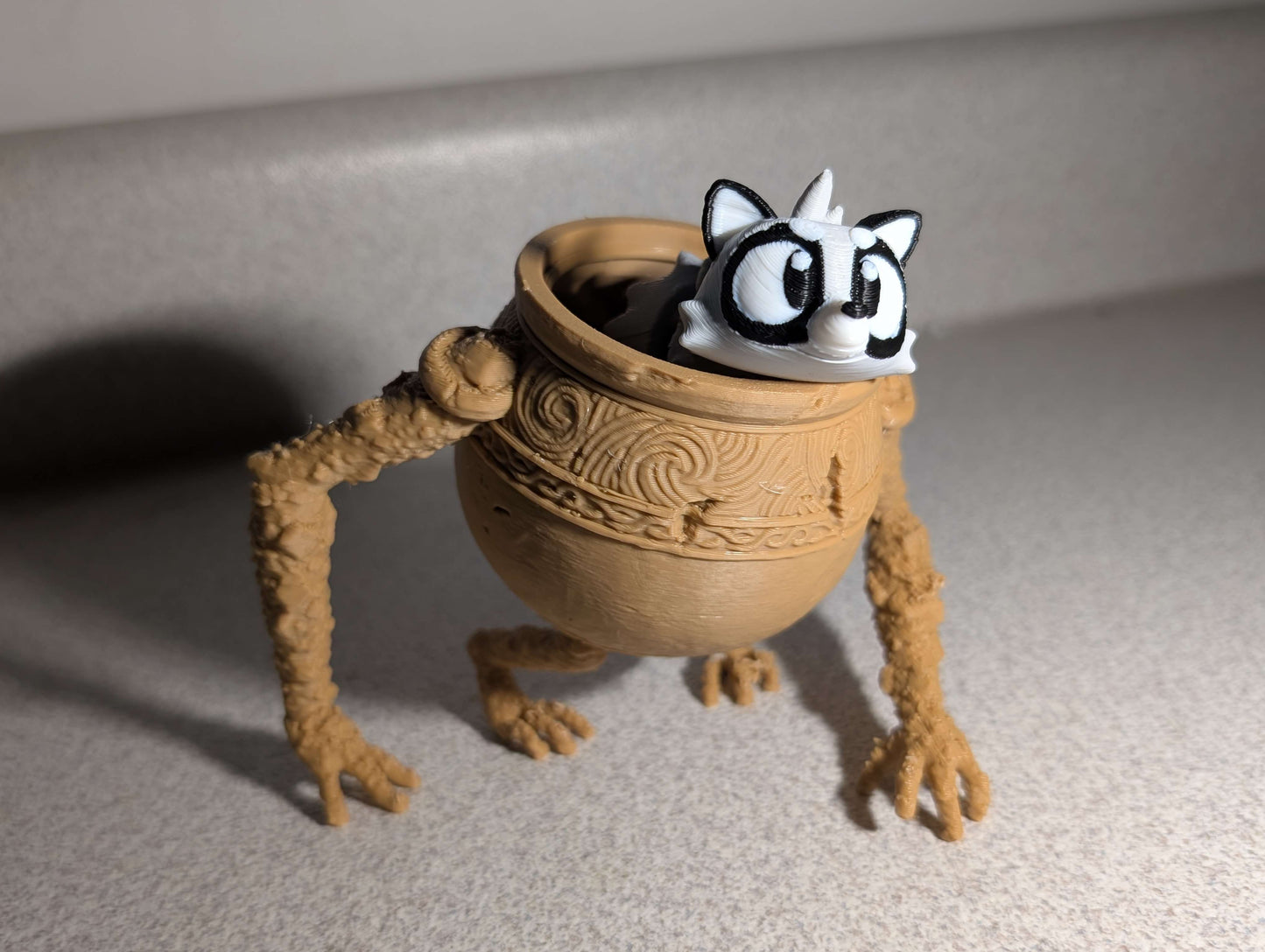 Pot Boy, Desk Decor, Statue, 3d Print,