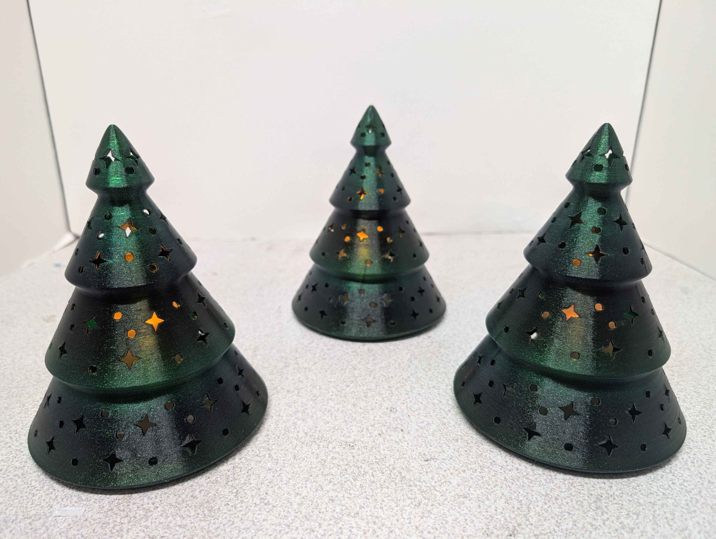 Cozy Glow Mini Christmas Tree — Star and Diamond Cutouts, Electric LED