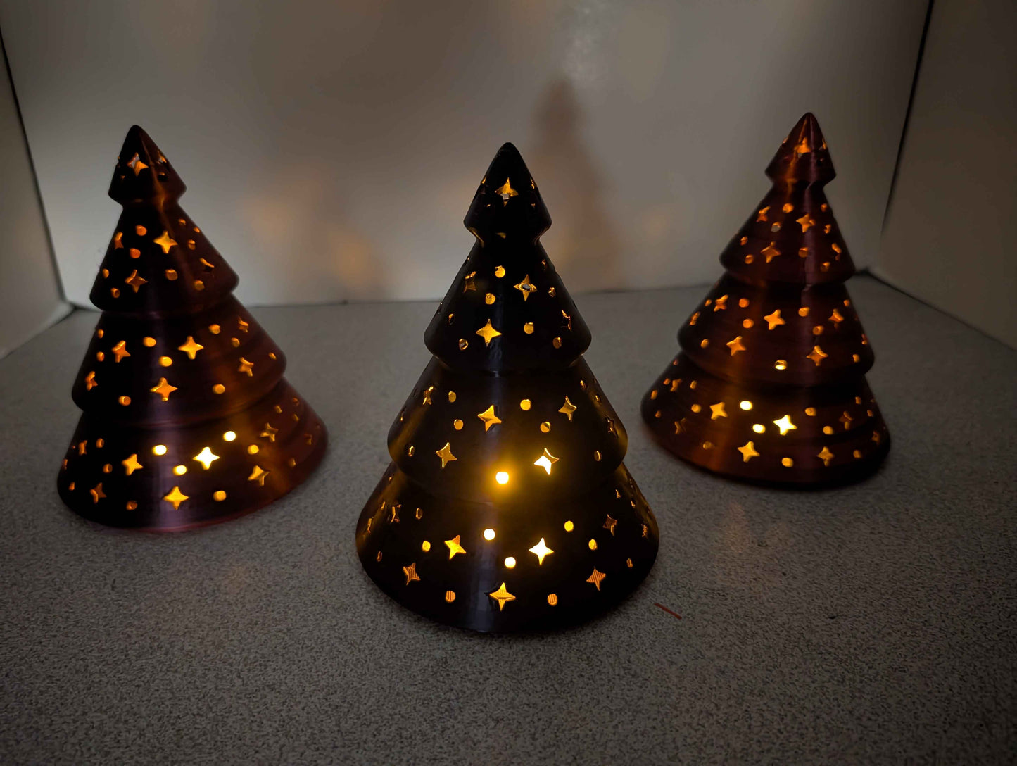 Christmas Light Up Tree, Cozy Glow,  Star and Diamond Cutouts