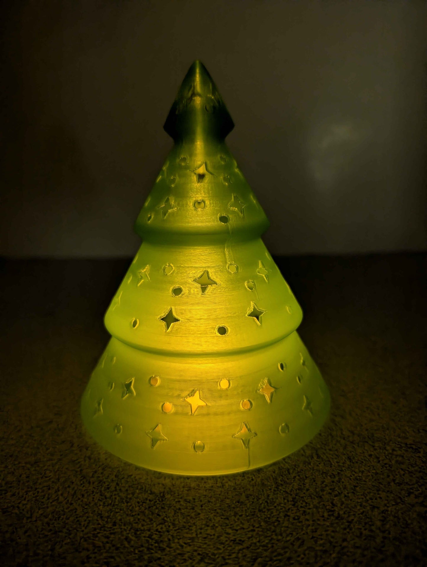 Christmas Light Up Tree, Cozy Glow,  Star and Diamond Cutouts