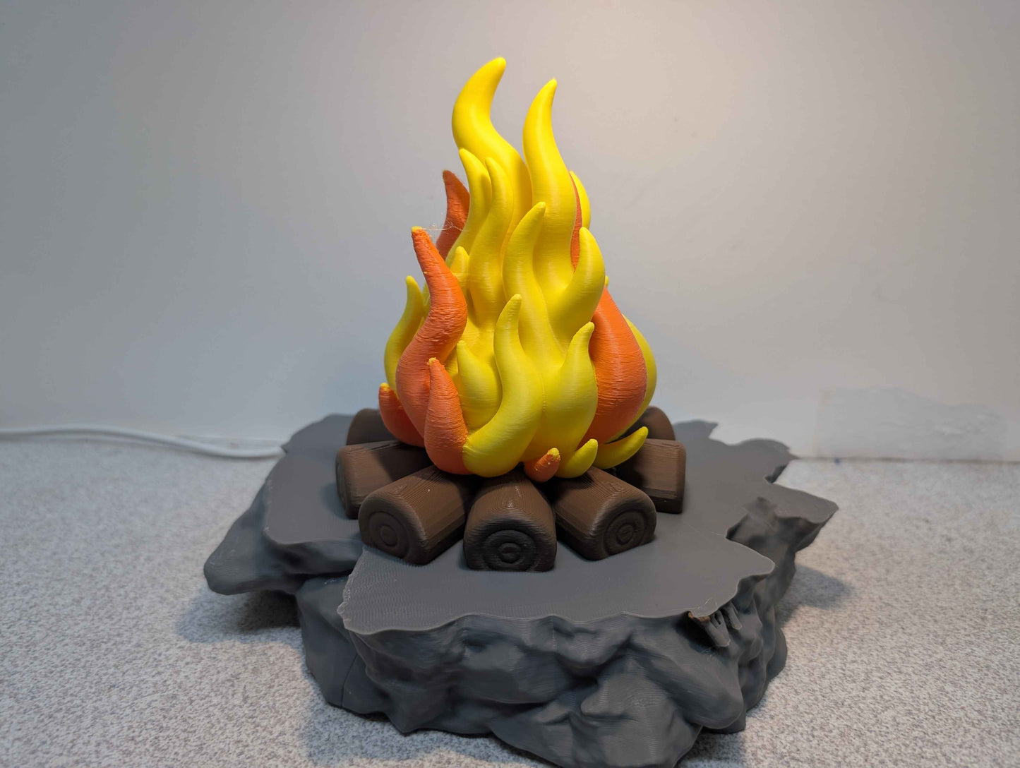 Camp Fire Night Light, 3D Printed Lamp, Camping and Rustic Decor