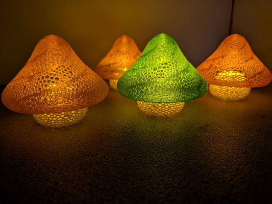 Mushroom Tealight Holder, 3D Printed Candle Decor,  Cottagecore Fairy Room Accent