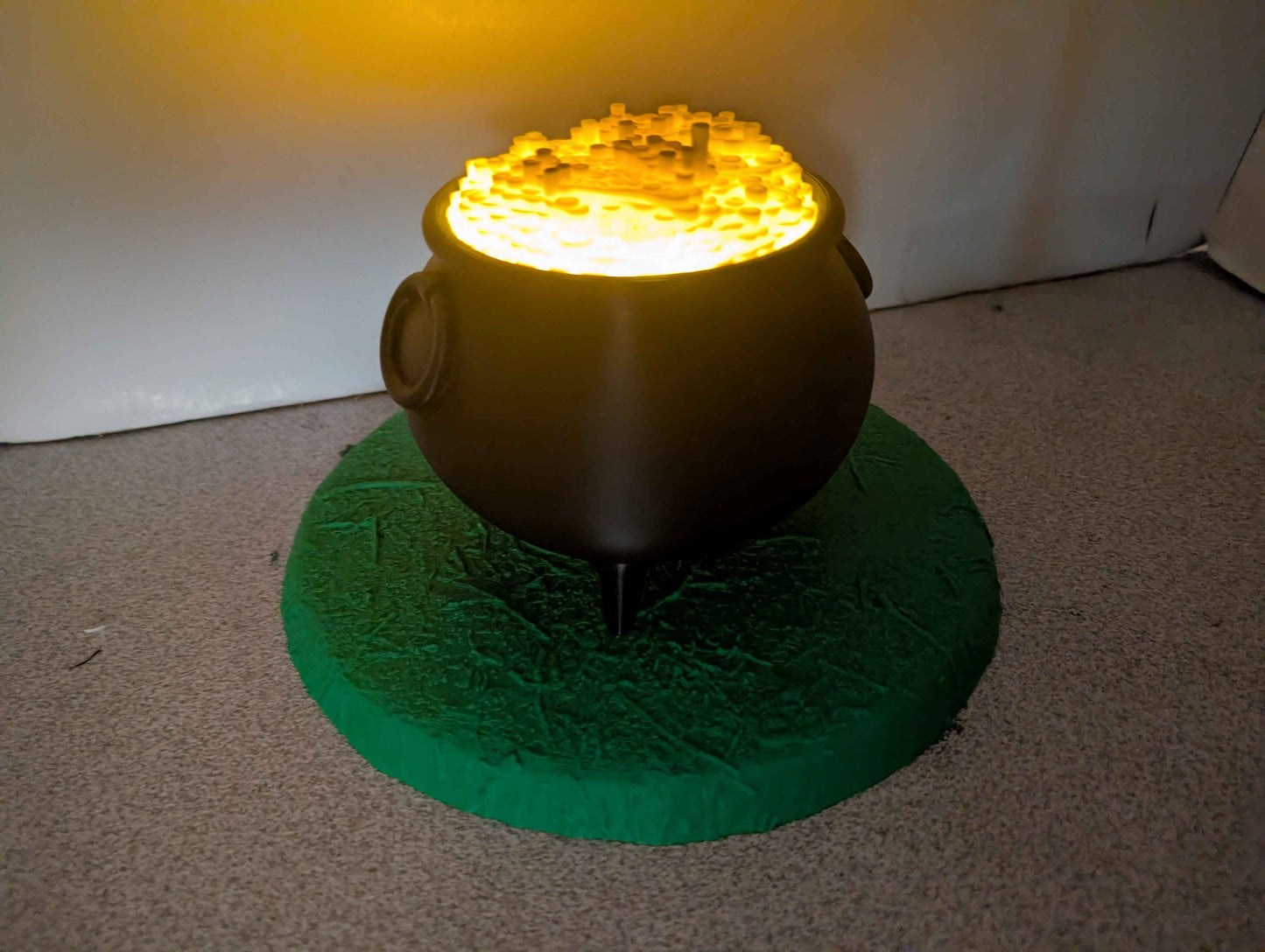 Pot of Gold Lamp, St. Patrick’s Day Night Light, Rainbow Lucky Decor