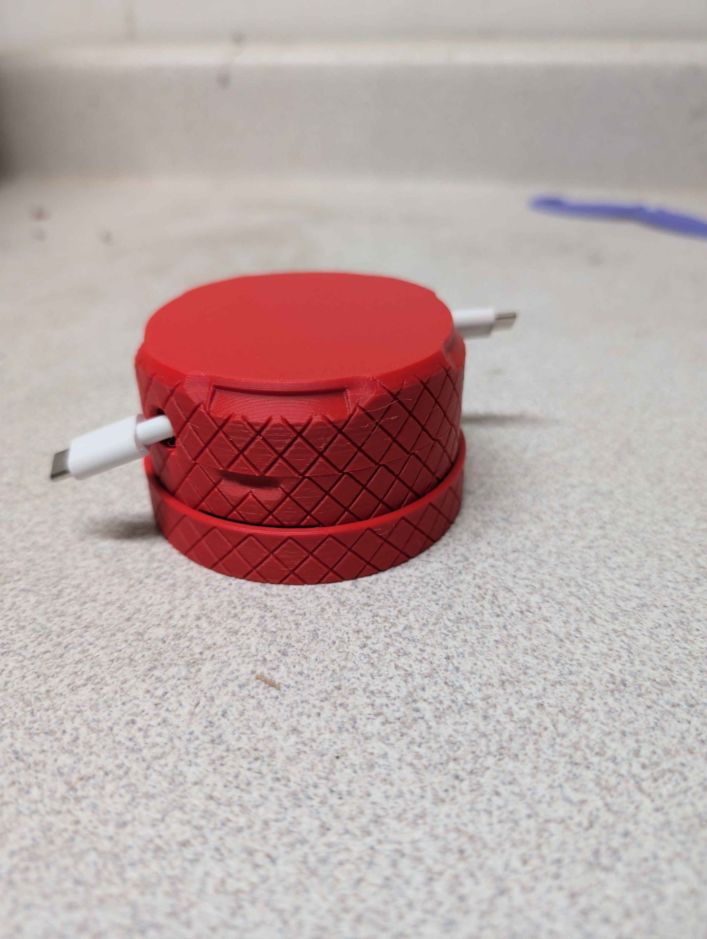 Cable Winder Storage Box, Cord Organizer for Desk, Compact Wire Holder for Charging Cables