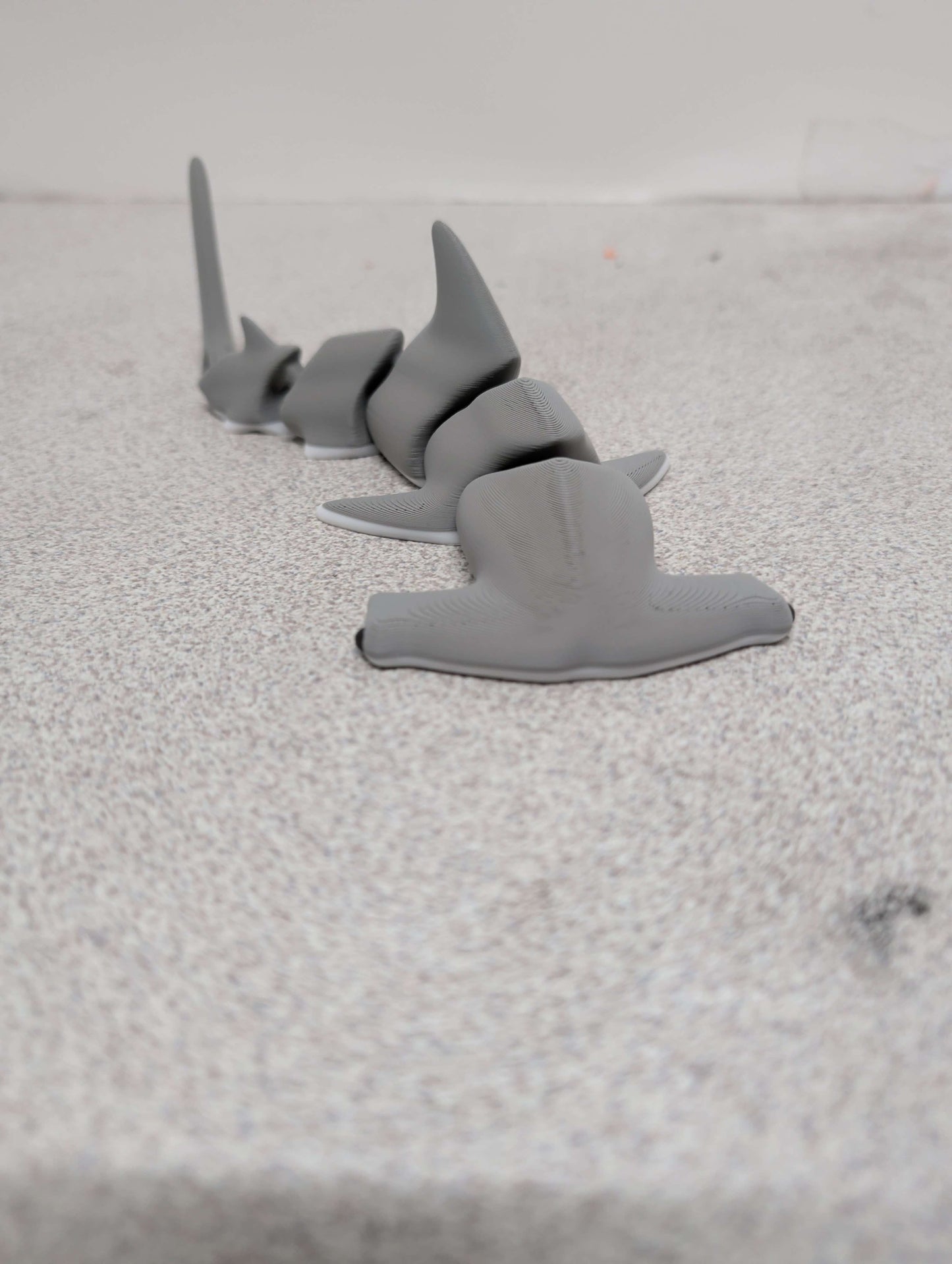 Hammerhead Shark Articulated Toy, 3D Printed Poseable Shark, Fidget Desk Pet