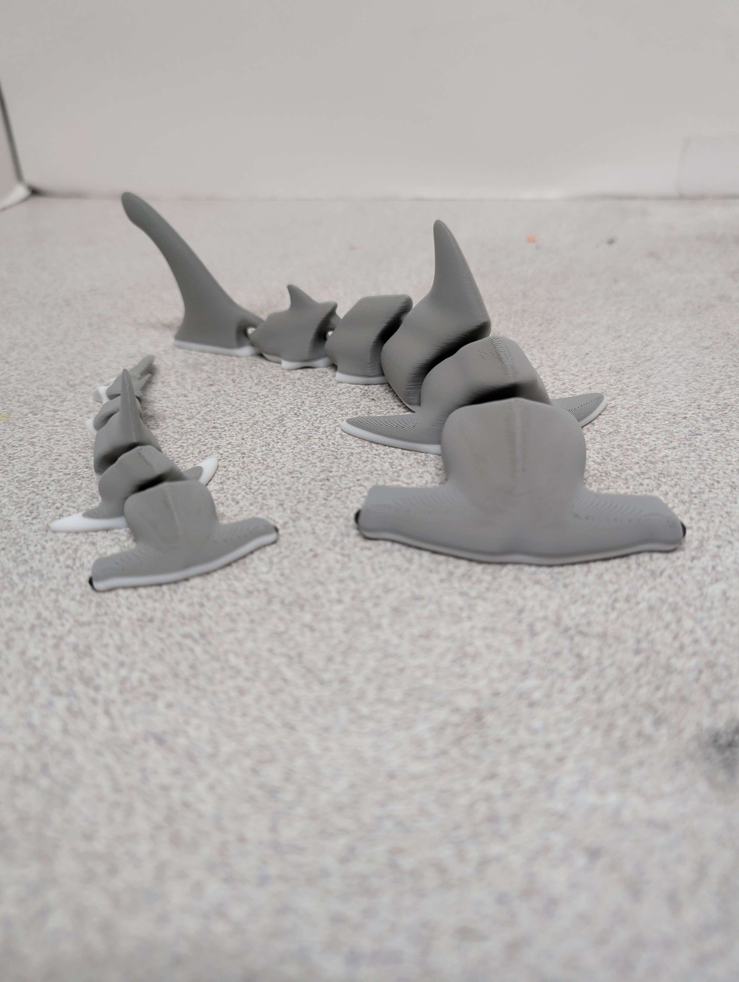 Hammerhead Shark Articulated Toy, 3D Printed Poseable Shark, Fidget Desk Pet