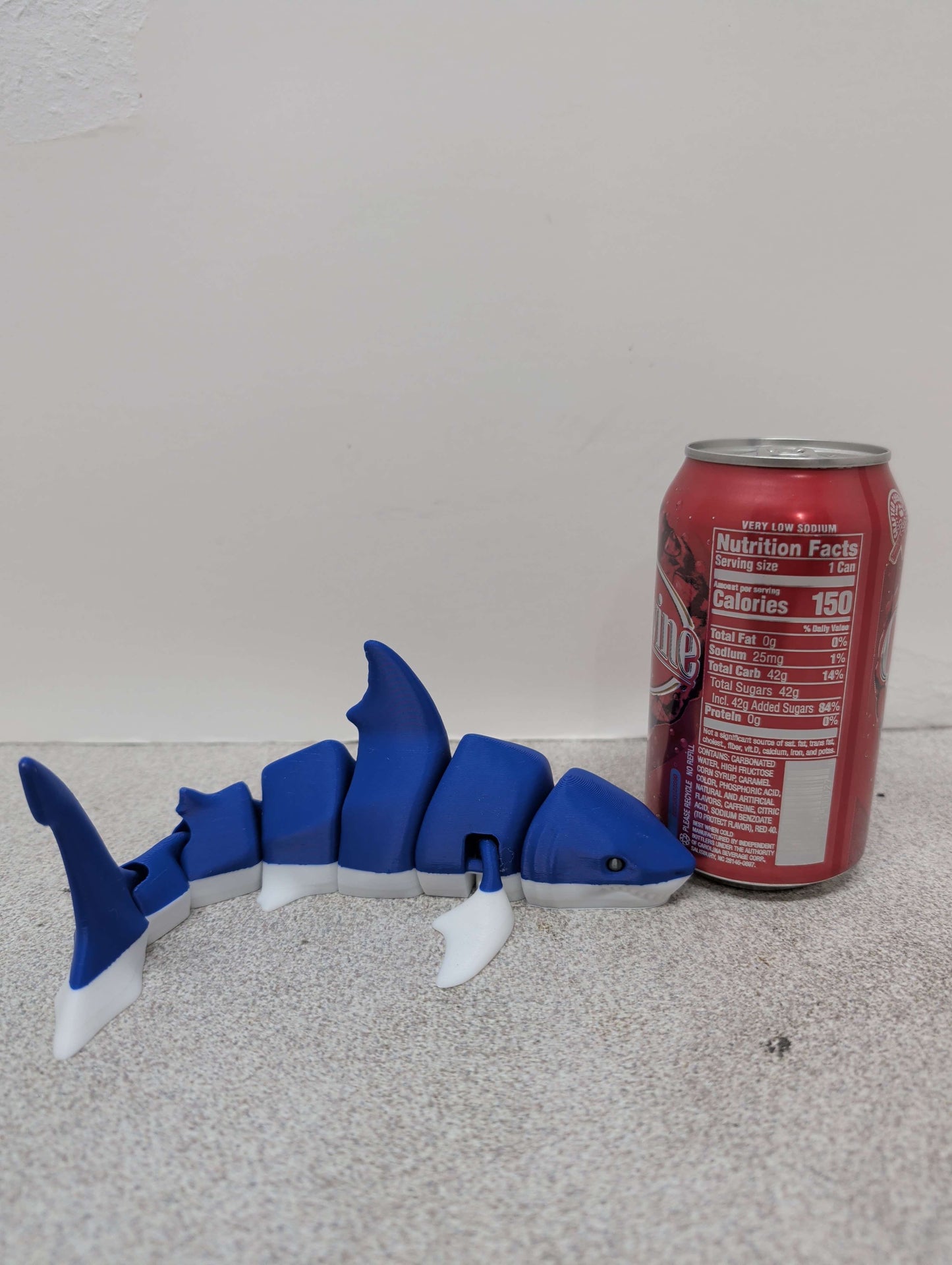 Great White Shark Articulated Toy, Poseable 3D Printed Shark, Fidget Desk Pet Gift
