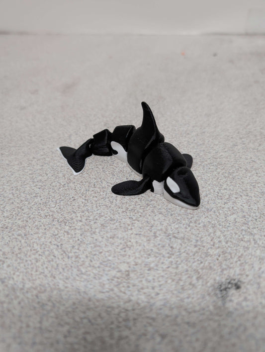 Orca Articulated Figure, Poseable Killer Whale, Fidget Desk Pet Gift