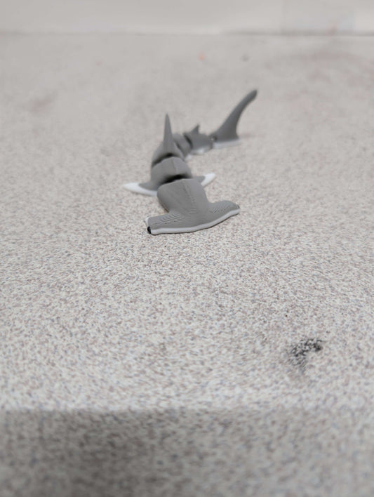 Hammerhead Shark Articulated Toy, 3D Printed Poseable Shark, Fidget Desk Pet
