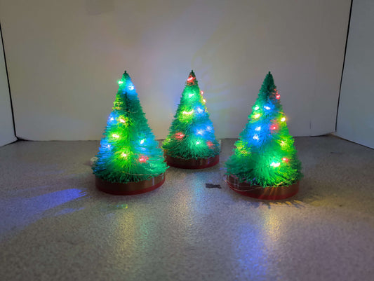 Christmas Mini Tree Lights, Christmas Village, Holiday Shelf Decor