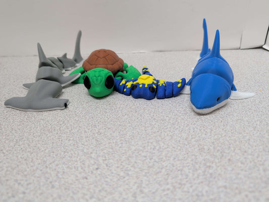 Ocean Oddities, articulated, Turtles, Rays, Sharks, and more!