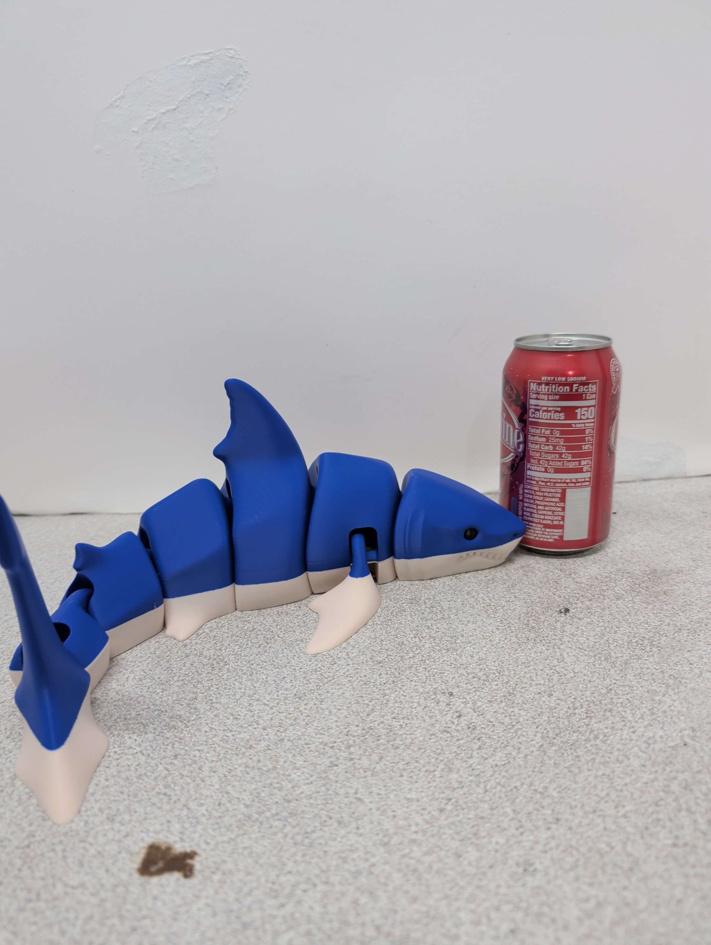 Great White Shark Articulated Toy, Poseable 3D Printed Shark, Fidget Desk Pet Gift
