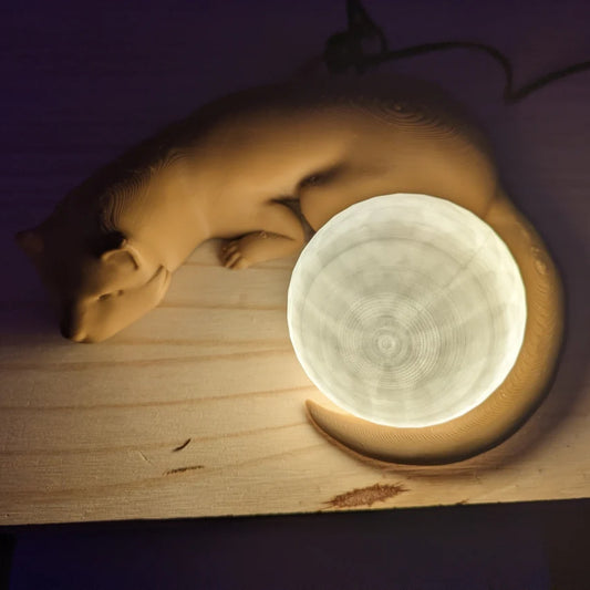 Sleeping Ferret Lamp, 3d Printed